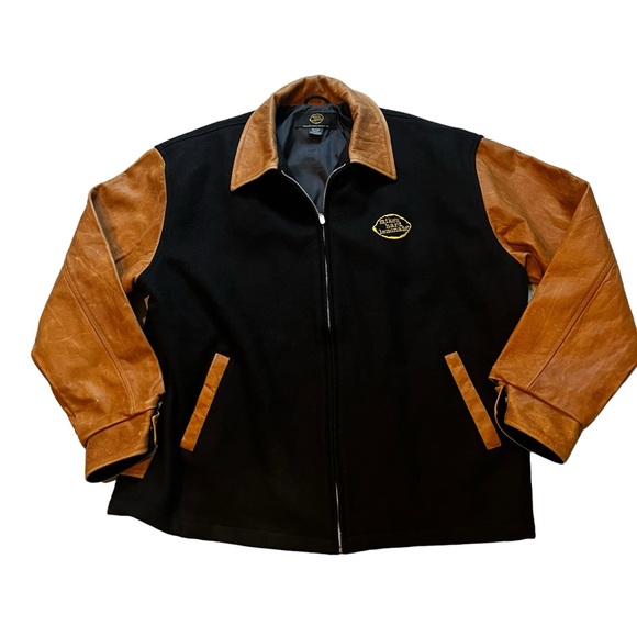 Mike’s Hard Lemonade Logo Wool Blend and Leather Zip Zip Front Jacket, Sz XL - Picture 8 of 15